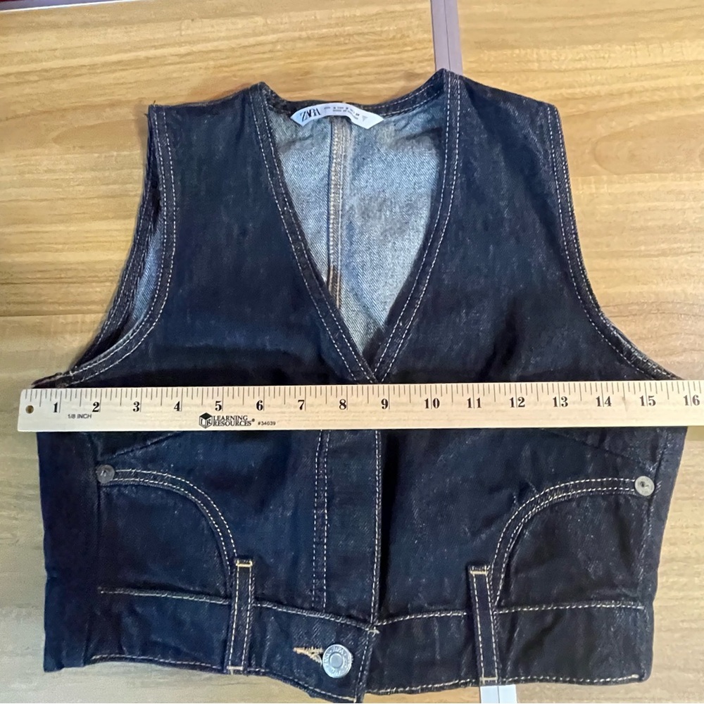 Zara Indigo Denim Vest - Picture 6 of 7